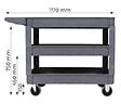 STOCKMAN - Servante d'atelier plastique 250kg - STOCKMAN - UB253 - vignette