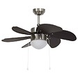 VIDAXL - vidaXL Ventilateur de plafond avec lampe 76 cm Marron foncé - vignette