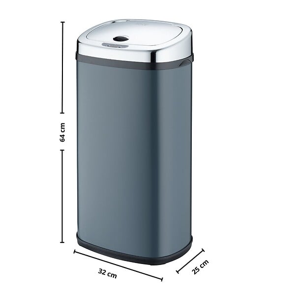 KITCHEN MOVE - Poubelle automatique inox LARGO gris 42L - large