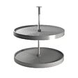 EMUCA - Jeu de plateaux circulaires Shelvo pour meuble de cuisine, pour module de 800 mm, plastique et aluminium, Gris - vignette