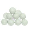 ATMOSPHERA - Guirlande décorative à piles 10 LED Boules en Coton Vert D 6 x L 165 cm - vignette