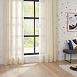 ATMOSPHERA - Voilage à œillets Beige motif Maille 135 x 240 cm - vignette