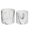 ATMOSPHERA - Lot de 2 Pots de fleurs en Céramique effet Marbre Noir & Blanc - vignette
