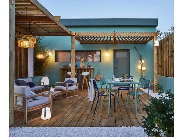 CENTRALE BRICO - Chaise De Jardin En Acier Café Agave - large