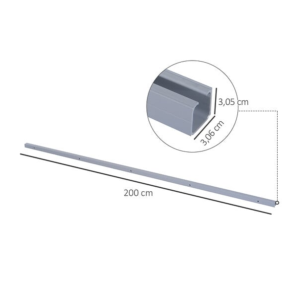 HOMCOM - Kit de porte coulissante système galandage pour porte épaisseur 35-45 mm longueur rail 2 m charge max. 90 Kg aluminium coffrage MDF inclus - large