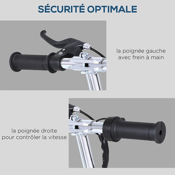 HOMCOM - Trottinette électrique 120 W pliable pour enfant de 7 à 12 ans hauteur guidon et selle réglable 10 Km/h max. rose - large
