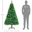 HOMCOM - Sapin de Noël artificiel 782 branches épines grand réalisme avec pommes de pin - hauteur 180 cm vert - vignette
