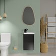 CERSANIT - Meuble lave-mains - 40x22cm - Gain de place - Gris anthracite mat - vignette