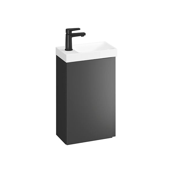 CERSANIT - Meuble lave-mains - 40x22cm - Gain de place - Gris anthracite mat - large
