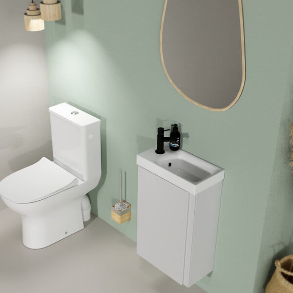 CERSANIT - Meuble lave-mains 40x22 cm-Gain de place-Gris Clair - large