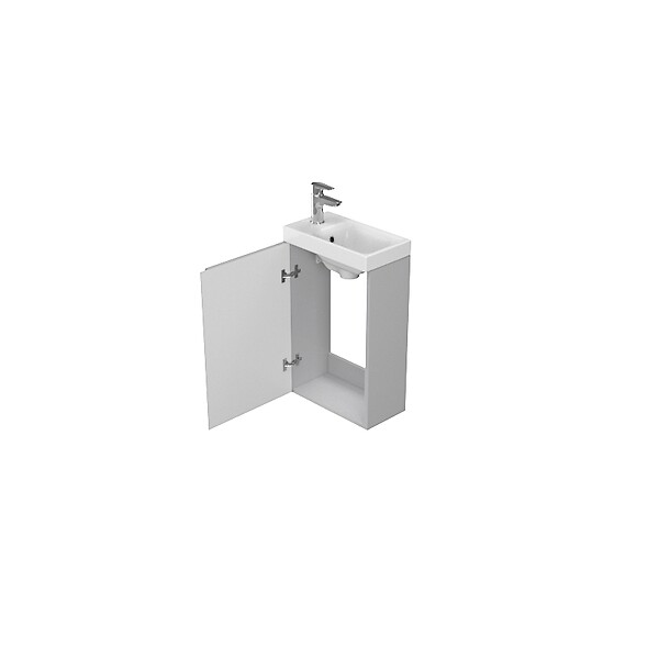 CERSANIT - Meuble lave-mains 40x22 cm-Gain de place-Gris Clair - large