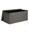 ATMOSPHERA - Pouf pliant et Coffre de rangement en tissu Gris 76 x 38 cm - vignette