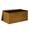ATMOSPHERA - Pouf pliant et Coffre de rangement en tissu Jaune Moutarde 76 x 38 cm - vignette