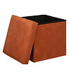 ATMOSPHERA - Pouf pliant et Coffre de rangement en tissu Ambre 38 x 38 cm - vignette