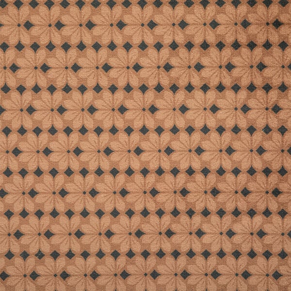 ATMOSPHERA - Pouf pliant et Coffre de rangement en velours Marron Caramel avec motifs - large