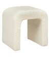 ATMOSPHERA - Pouf en tissu à bouclettes Blanc 41 x H 43 cm - vignette