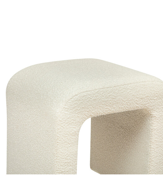 ATMOSPHERA - Pouf en tissu à bouclettes Blanc 41 x H 43 cm - large