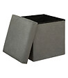 ATMOSPHERA - Pouf pliant et Coffre de rangement en tissu Gris 38 x 38 cm - vignette