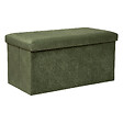 ATMOSPHERA - Pouf pliant et Coffre de rangement en tissu Vert kaki 76 x 38 cm - vignette