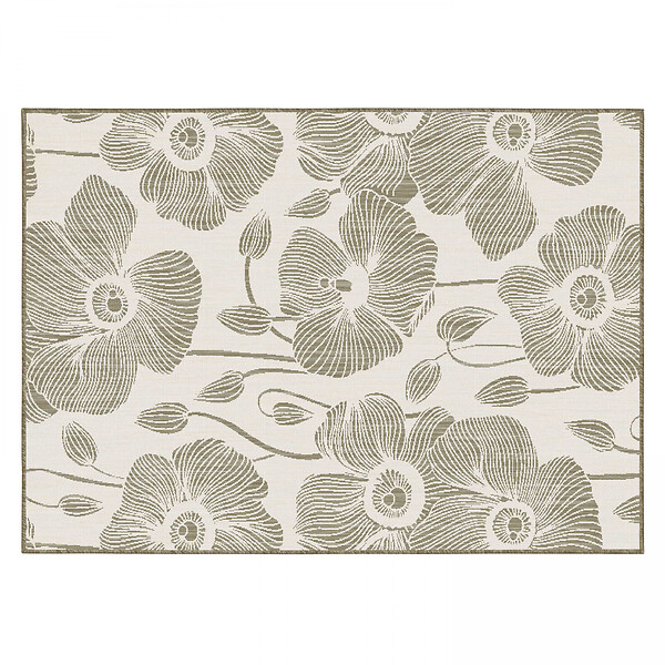 OVIALA - Tapis d'extérieur en polypropylène 120 x 170 cm taupe - Poppy - large