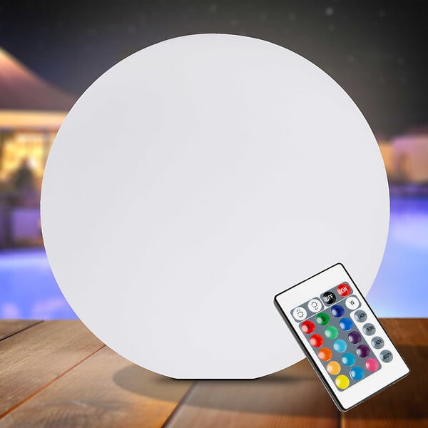 OVIALA - Boule led polyéthylène blanche - large