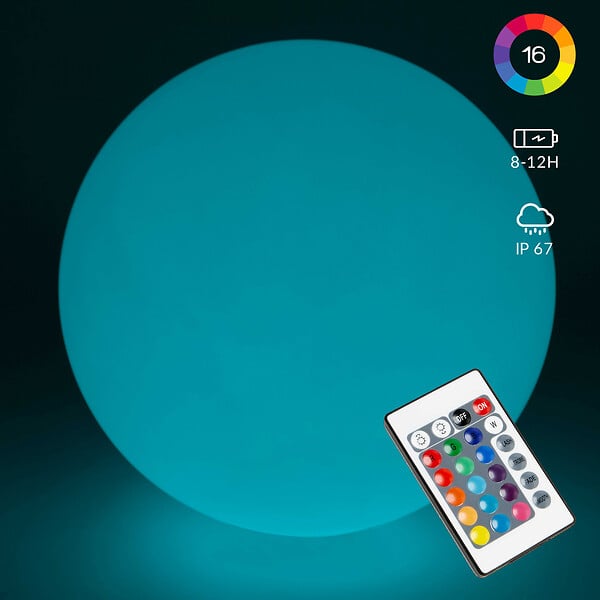 OVIALA - Boule led polyéthylène blanche - large