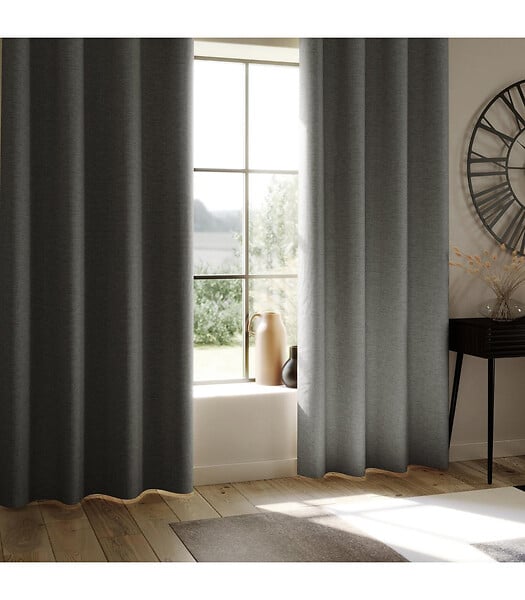 ATMOSPHERA - Rideau à œillets Occultant en tissu Gris Foncé 140 x 260 cm - large