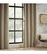 ATMOSPHERA - Rideau à œillets Occultant Jacquard coloris Beige Lin 140 x 260 cm - vignette