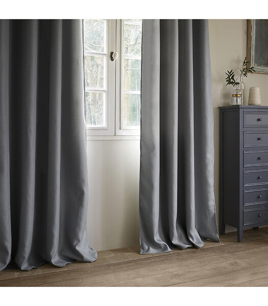 ATMOSPHERA - Rideau à œillets Occultant Gris Foncé 140 x 260 cm - large