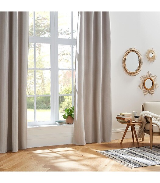 ATMOSPHERA - Rideau à œillets Occultant Beige Lin 140 x 260 cm - large