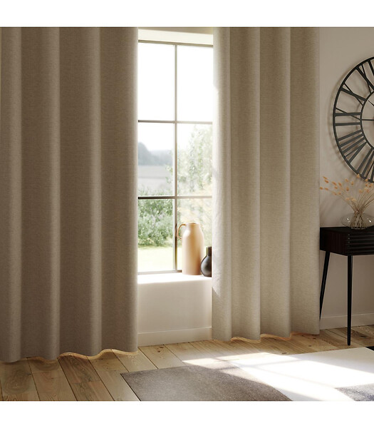 ATMOSPHERA - Rideau à œillets Occultant en tissu Beige Lin 140 x 260 cm - large