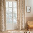 ATMOSPHERA - Rideau à œillets Jacquard Beige Lin 140 x 260 cm - vignette