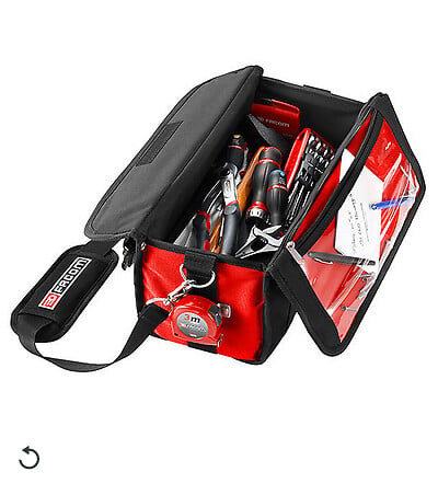 FACOM - Sac textile compact + 15 outils - Noir et rouge - 3Kg - large