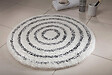 MSV - Tapis de bain rond Saturn - Blanc et noir - Diam.60cm - vignette