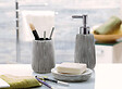 MSV - Distributeur de savon liquide polyrésine HOLLIS Taupe 18cm - vignette