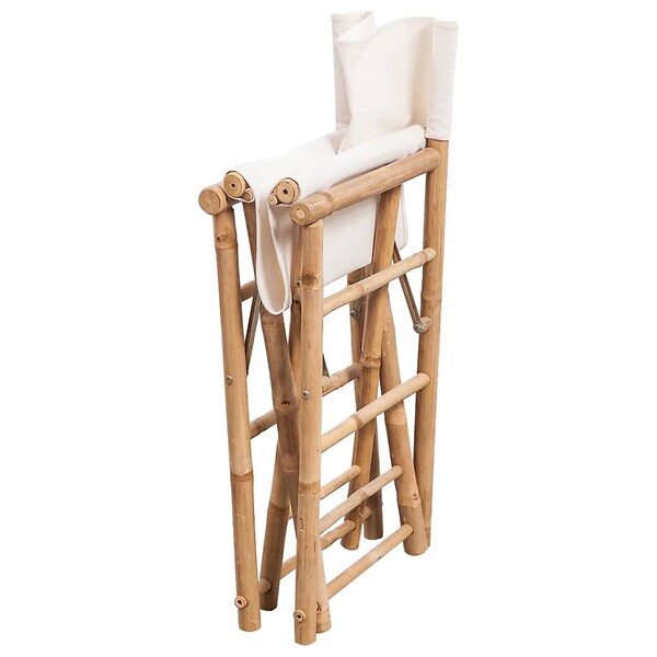 VIDAXL - vidaXL Chaise pliable lot de 2 Bambou et toile - large