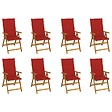 VIDAXL - vidaXL Chaises pliables de jardin avec coussins lot de 8 Bois d'acacia - vignette