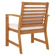 VIDAXL - vidaXL Chaises de jardin lot de 2 et coussin crème Bois acacia massif - vignette