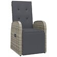 VIDAXL - vidaXL Chaise inclinable de jardin et coussin Résine tressée Gris - vignette