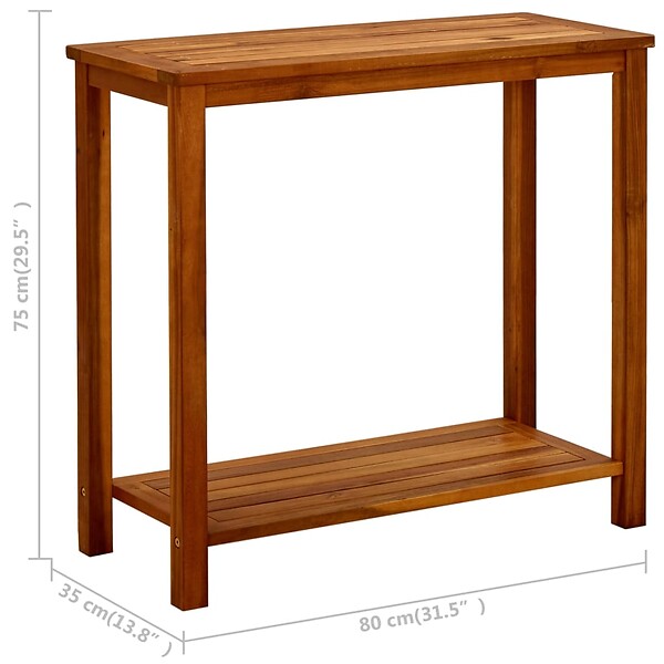 VIDAXL - vidaXL Table console de jardin 80x35x75 cm Bois d'acacia solide - large