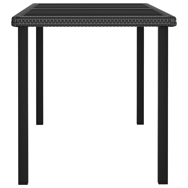 VIDAXL - vidaXL Table à dîner de jardin Noir 140x70x73 cm Résine tressée - large