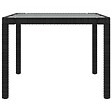 VIDAXL - vidaXL Table de jardin Noir 190x90x75 cm Verre trempé/résine tressée - vignette
