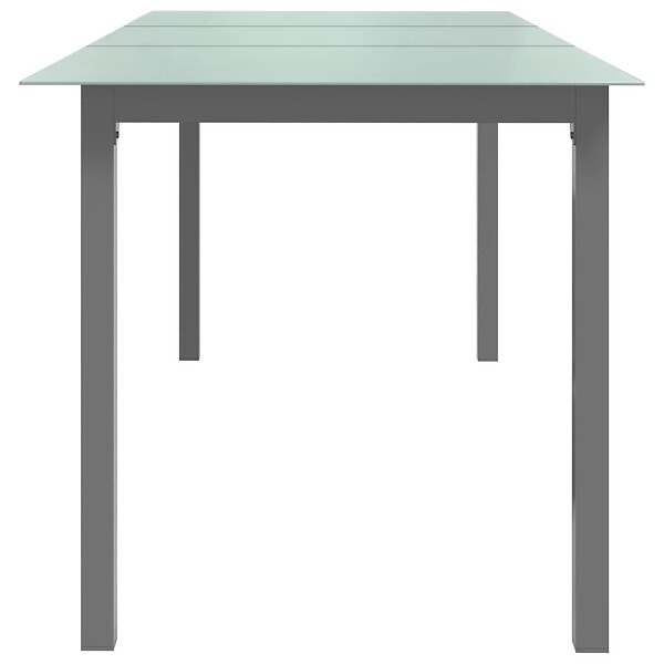 VIDAXL - vidaXL Table de jardin Gris clair 190x90x74 cm Aluminium et verre - large