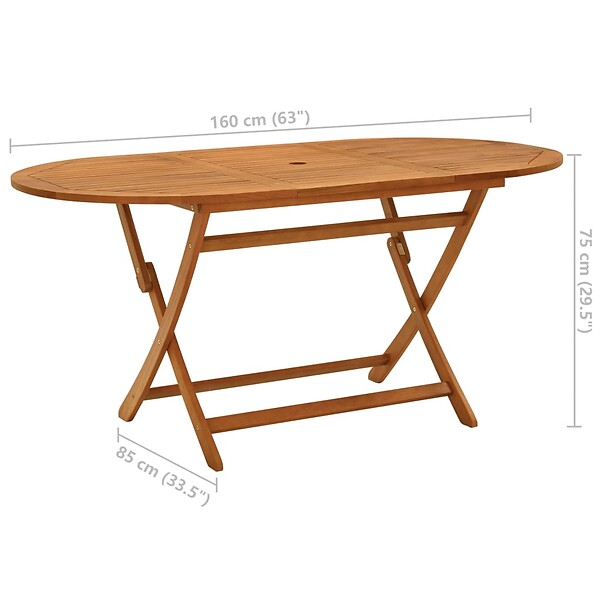 VIDAXL - vidaXL Table pliable de jardin 160x85x75 cm Bois d'eucalyptus massif - large