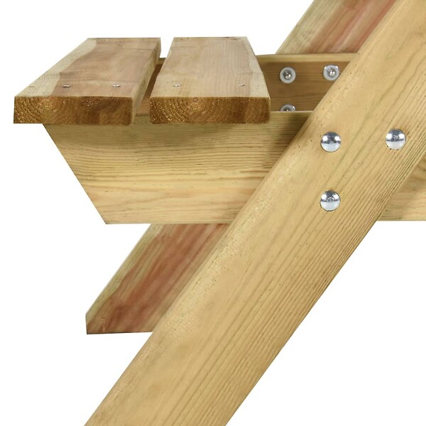 VIDAXL - vidaXL Table de pique-nique et bancs 110x123x73cm Bois de pin imprégné - large