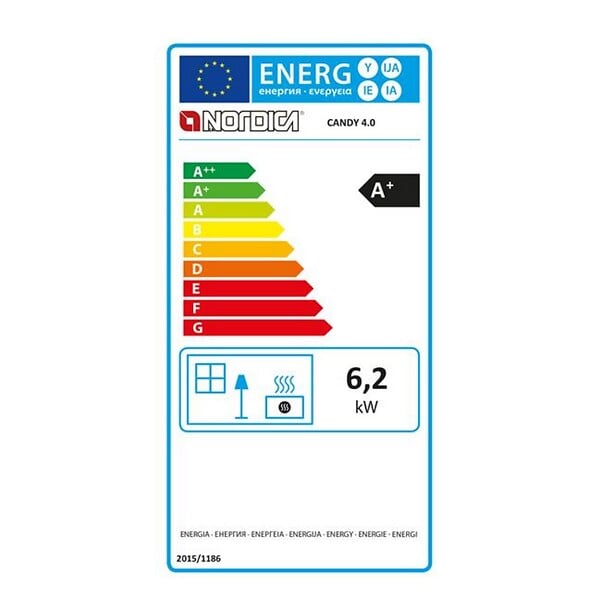 NORDICA - Poêle à Bois 6.2kw Noir - 7119301 - large