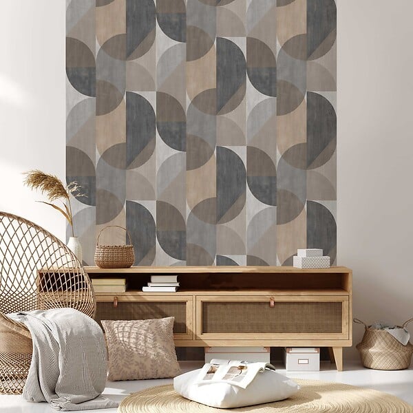 LUTECE - Géo zébra beige, gris - large