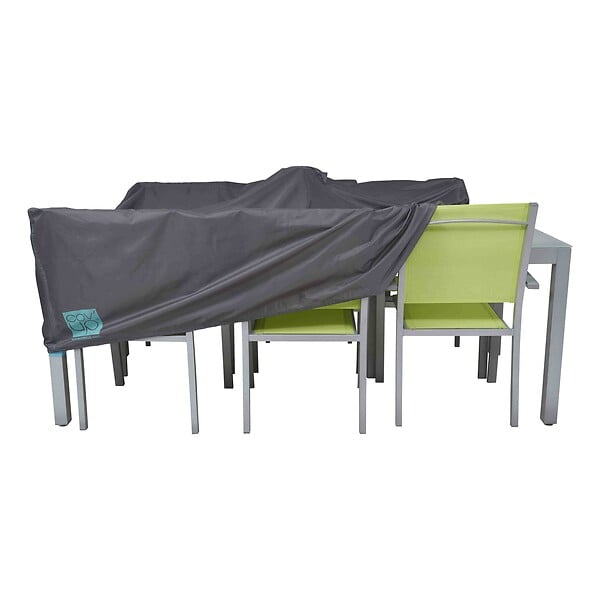 OVIALA - Housse de table de jardin rectangulaire grise 200 x 130 cm  - Cov'Up - large