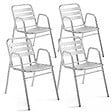 OVIALA - Lot 4 fauteuils de jardin aluminium gris - Nothing Hill - vignette