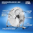 COOL CLIMA - Ventilateur - Brasseur d'air 45cm - COOL CLIMA - CCVSM90W-450 - vignette